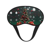 Arbre de Noël rond C'est un masque pour les yeux à bord noir. Le masque doux pour les yeux peut améliorer la qualité du sommeil et est adapté pour l'intérieur, l'extérieur et les voyages.