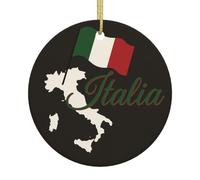 Arbre de Noël rond en céramique à suspendre en forme de silhouette italienne
