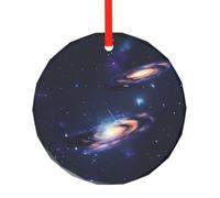 Arbre de Noël rond en verre imprimé galaxie dans l'univers, décorations de Noël pour fêtes de Noël, décoration d'intérieur, cadeaux