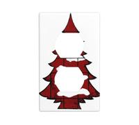 Arbre de Noël rouge avec couvercle de sortie de neige blanche pour interrupteur décoratif 1 gang plaque murale pour cuisine, salle de bain, taille 7 x 11,4 cm