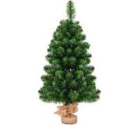 Arbre de Noël Sapin de Noël Artificiel 90CM - 96 Branches avec Feuilles PVC Support Métallique, Base en Ciment G