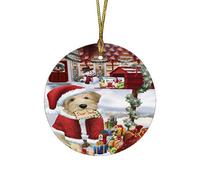 Arbre De Noël Suspendre Cher Père, Boîte Aux Lettres, Chien Terrier De Blé Noël Décoration avec Ruban Doré Pendentif pour Maison Fête Bureau