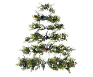 Arbre de Noël suspendu mural - Groupe d'ornement monté à la main de six arbres décoratifs offrant de l'artiste texturé, un style de vacances vibrant, un attrait artisanal refini, une présentation