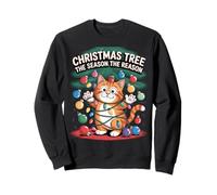 Arbre de Noël The Season Reason Christian Art Amoureux des Chats Sweatshirt