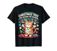 Arbre de Noël The Season Reason Christian Art Amoureux des Chats T-Shirt