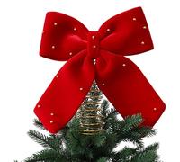 Arbre de Noël Topper Arc - 25x30x8cm Vacances Vintage, Décoration Maison Rouge, Nœuds en Velours | Décorations Sapins de Noël pour Vacances Manteau Intérieur Cheminée Planche de Table Bureau