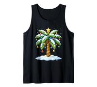 Arbre de Noël Tropical drôle de Palmier Plage Vacances Santa Islan Débardeur
