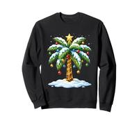 Arbre de Noël Tropical drôle de Palmier Plage Vacances Santa Islan Sweatshirt