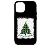 Arbre de Noël Vert Blanchi à Carreaux Vert Clair Coque pour iPhone 12/12 Pro