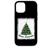 Arbre de Noël Vert Blanchi à Carreaux Vert Clair Coque pour iPhone 12/12 Pro