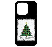 Arbre de Noël Vert Blanchi à Carreaux Vert Clair Coque pour iPhone 15 Pro