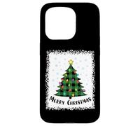 Arbre de Noël Vert Blanchi à Carreaux Vert Clair Coque pour iPhone 15 Pro