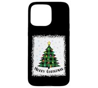 Arbre de Noël Vert Blanchi à Carreaux Vert Clair Coque pour iPhone 15 Pro Max