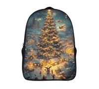 arbre de noël voyage sac dos unique cool sacs d'école village sacs à dos imprimés en 3d 2 compartiment-16,12 ans et plus garçon filles pour l'école les voyages les affaires