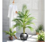 Arbre de palmier artificiel grand 75-90cm, fausses feuilles de palmier, plantes tropicales de Monstera, grande branche d'arbre de Sago Cycas en plastique sans pot pour la décoration de la maison, de l