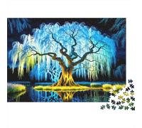 Arbre de Saule Magique 1000 Pièce Papier Écologique Puzzle Classique Collecteurs Jeu Stimulant Décompression Cadeaux 38x26cm/1000pcs