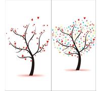 Arbre de Signature d'empreintes digitales bricolage, décoration de livre d'or d'empreinte digitale de présence d'entreprise de fête de mariage(Color01,50x70cm 20x28inch)