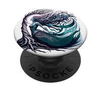 Arbre de sureau païen paganisme, Yin Yang, sorcière, Arbre de Magie PopSockets PopGrip Adhésif