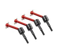 Arbre de Transmission rc pour Tamiya TT01 TT02 TT01D TT01E TA04 1/10 rc Car Upgrades Accessoires 4 Pièces Arbre De Transmission en Métal CVD(Red,4pcs)