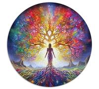 Arbre de Vie 1000 Pièces Puzzle Circulaire 3D Haute définition Puzzles Classiques Puzzle Rond Créatif Difficile Impossiblepour Adultes De l'art De La Décoration Moderne 1000pcs (67.5x67.5cm)