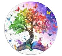 Arbre de Vie 1000 Pièces Puzzle Circulaire plantee Puzzle Adulte pour Enfants Jeux De Défi Uniques Jeu D'Intelligence Décoration pour Enfants Cadeau 1000pcs (67.5x67.5cm)