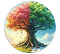 Arbre de Vie 1000 Pièces Puzzle Circulaire plantee Puzzle Adulte pour Enfants Puzzle Rond Créatif Jeu D'Intelligence Cadeaux 1000pcs (67.5x67.5cm)