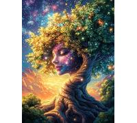 Arbre de Vie à Visage d'arbre Puzzles 1000 Pièces pour Adultes Qualité Supérieure Décoration Intérieure Artistique Relaxant Famille Challenge Difficile 3D 1000 PCS