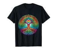 Arbre de Vie Arc-en-Ciel avec cœur T-Shirt