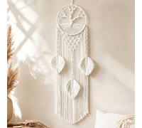 Arbre de vie attrape-rêves en macramé fabriqué à la main avec plumes et perles