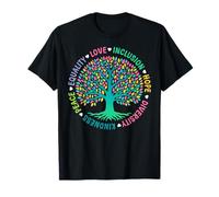 Arbre de Vie Bonté Paix Inclusion Amour Diversité Rétro T-Shirt