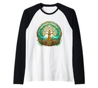 Arbre de vie celtique vert et marron Manche Raglan
