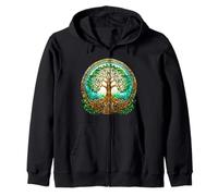 Arbre de vie celtique vert et marron Sweat à Capuche