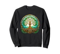 Arbre de vie celtique vert et marron Sweatshirt