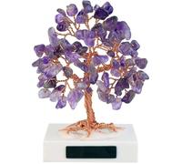 Arbre de vie Chakra Pierre Feng-Shui Décoration Multicolore Cristal Guérison Méditation Base en Marbre Petits Ornements Améthyste