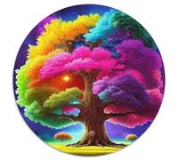 Arbre de Vie Circulaire Puzzle Convient pour Adultes Et Enfants 1000 Pièces, Fun Défiant Jeu Éducatif Unique Toy (67.5x67.5cm)