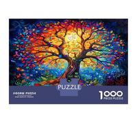 Arbre de Vie coloré 1000 Pièces Puzzle Classique Pack Puzzle Carton Premium - Hit chez Les Seniors Fans, Cadeau Maison Neuve, Fun pour Indoor Et Parties 38x26cm/1000pcs