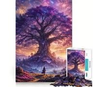 Arbre de Vie Cosmique Nordique Puzzle de 1000 Pièces pour Adolescents Stimule la mémoire, Anti-Stress, Découpe Lisse, Cadeau Artistique (38x52cm)