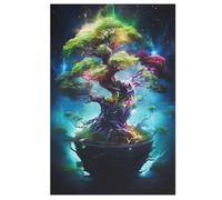 Arbre de Vie Cosmique Puzzles 1000 Pièces Adultes, Puzzle en Bois Jeux D'adresse pour Toute La Famille,Jeu De Team Building 78×53cm