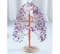 Arbre de Vie en Cristal d'améthyste, Base de Tranche d'agate géode, décorations en Cristal, Arbre Feng Shui, Arbre à Argent, Arbre Artificiel, Cadeaux spirituels, Cristal de guérison