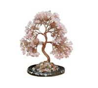 Arbre de vie en cristal des sept chakras, Feng Shui positif, pierre précieuse, décoration d'intérieur, cadeau for la famille et les amis(Rose quartz)