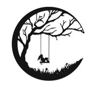 Arbre de vie en métal 30 cm Décoration murale à suspendre Noir