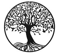 Arbre de vie en métal - Décoration murale arbre de vie - 30 cm - Décoration murale d'arbre généalogique à suspendre - Sculptures de jardin pour chambre à coucher, salon, décoration intérieure et