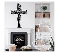 Arbre de Vie en métal, Grande décoration Murale 3D, Croix de Jésus, décoration de Branches, Style chrétien pour Salon, Bureau, église (Noir, 175 x 115 cm)