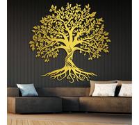 Arbre de Vie en métal Noir, décoration Murale Nordique en métal à Plusieurs scènes, Sculpture Moderne représentant l'arbre de Vie pour Le Salon, la Chambre, Le Couloir et Les escaliers