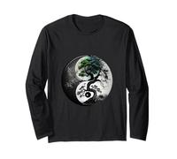 Arbre de Vie Fractale Phase Lune Tai Chi Femmes Hommes Yin Yang Manche Longue