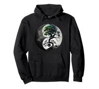 Arbre de Vie Fractale Phase Lune Tai Chi Femmes Hommes Yin Yang Sweat à Capuche