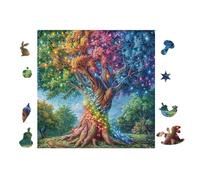 Arbre de Vie Magique 100 Pièces Puzzle Adulte en Carton Rigide sans Déformation Difficile Moyenne Décoration Murale Loisir Créatif Idée Cadeau Anniversaire 28x28cm