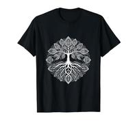 Arbre de Vie Mandala Art | Géométrie de la Nature Complexe Spiritu T-Shirt Graphique avec Valeur, Homme, Noir, XL