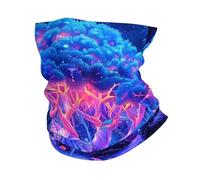 Arbre De Vie Méduse Poisson Corail sous-Marin Océan Néon Unisexe Snood Coupe-Vent Tour De Cou Séchage Rapide Cache Cou pour Randonnée Cyclisme Yoga Moto