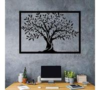 Arbre De Vie Mur en Métal Art Décor Arbre De Vie Tenture Murale Oeuvre D’Art Antirouille Et Facile À Accrocher pour La Maison Chambre Décor Salon Scu, Tree of Life, 120X60CM/47X24IN